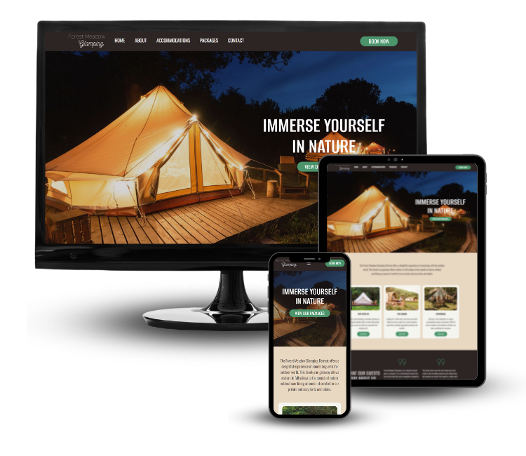 Glampsite Template Mockup